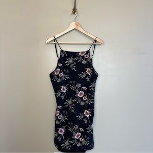 Floral High Square Neck Dress with Adjustable  Straps- L